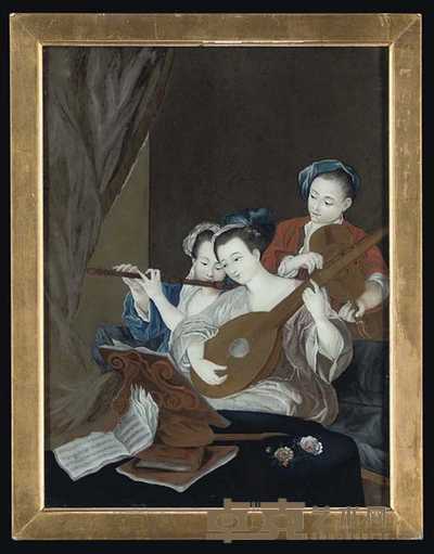 LATE 18TH CENTURY A REVERSE-GLASS PAINTING 